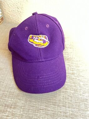 Purple Baseball Cap with Yellow & White Embroidered Patch